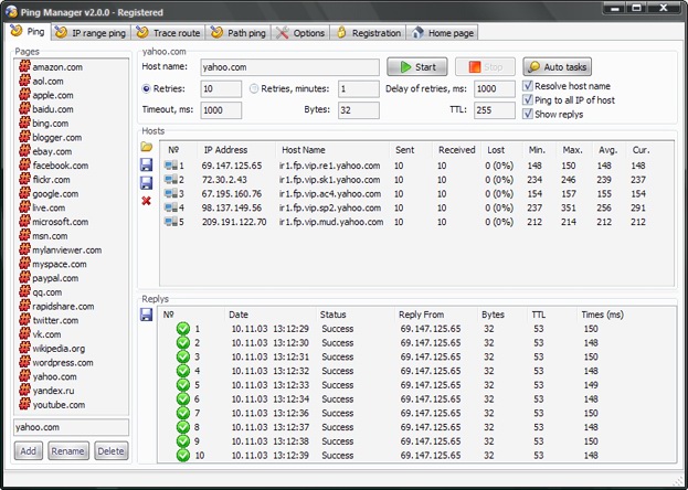 ICMP Ping manager