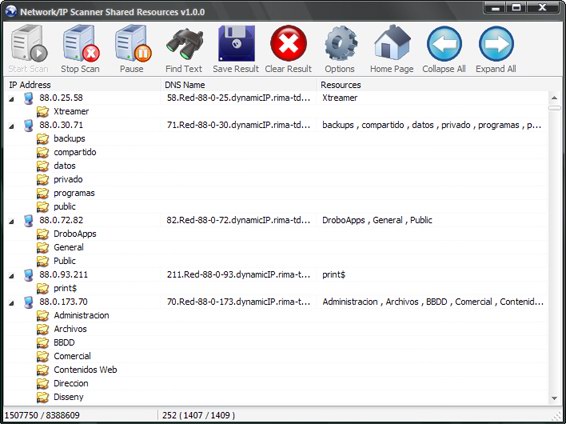 Click to view Network IP Scanner Shared Resources 1.1.0 screenshot